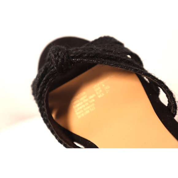 Time & Tru Black Strappy Cork Wedge Sandals Size 8 - Picture 10 of 11